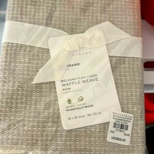 Pottery barn Belgian flax linen shams- 2 brand new standard size